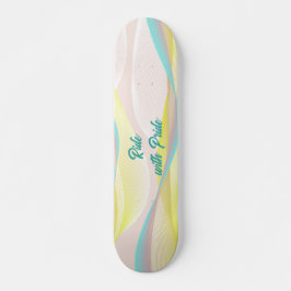 Skateboard Ondas fluidas y malla abstractas modernas en paste