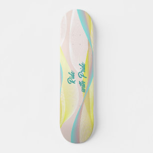 Skateboard Ondas fluidas y malla abstractas modernas en paste