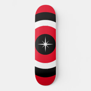 Skateboard Ondas modernas en negro, rojo y blanco