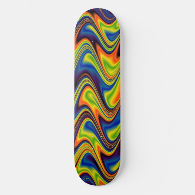 Skateboard Ondas Multicolor Abstracto (Anverso)