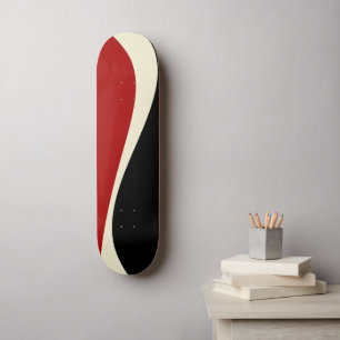 Skateboard Ondas simples 2 en rojo y crema