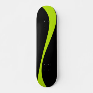 Skateboard Ondas simples 2 en verde limón y negro