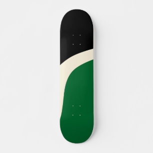 Skateboard Ondas simples 3 en verde, crema y negro