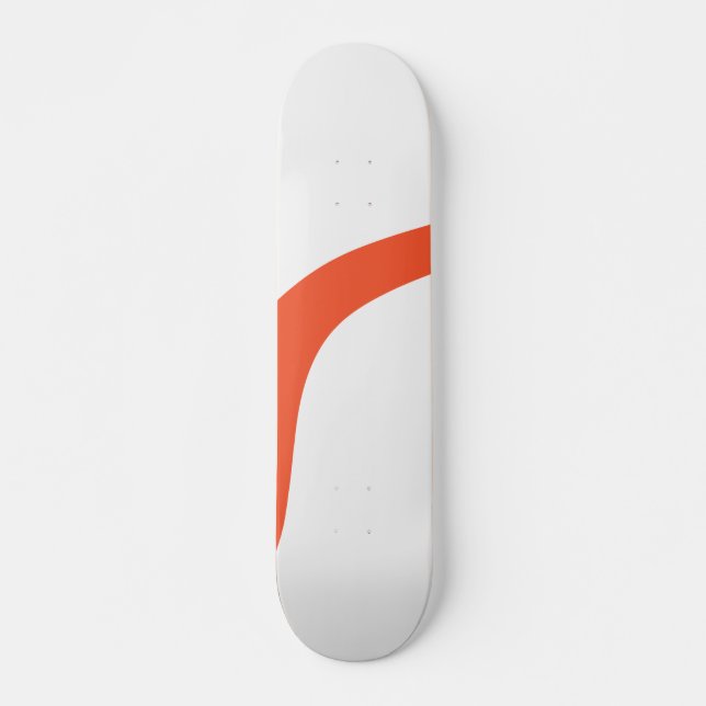 Skateboard Ondas simples 3 - Naranja y blanco (Anverso )