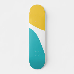 Skateboard Ondas simples 4 - Turquesa y Amarilla