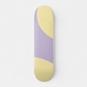 Skateboard Ondas simples en amarillo y púrpura pastel
