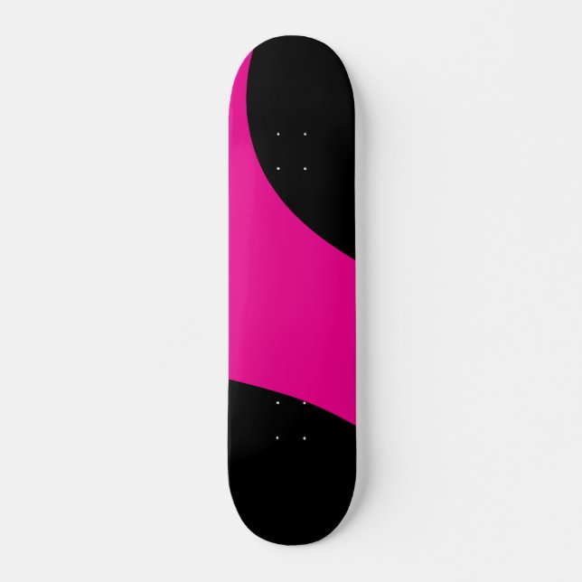 Skateboard Ondas simples en magenta y negro (Anverso )