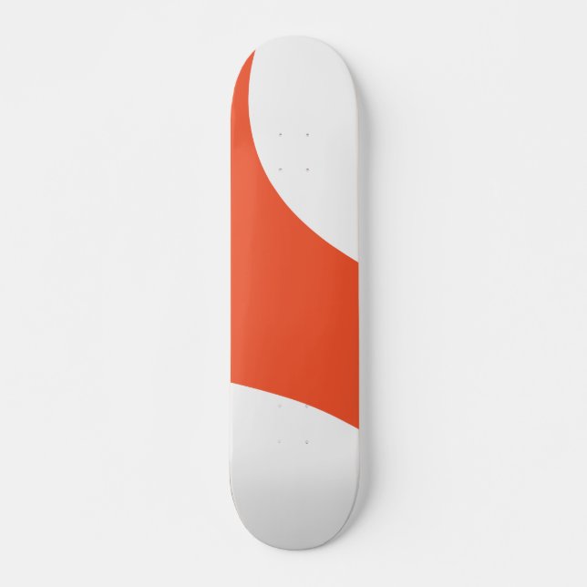 Skateboard Ondas simples - Naranja y blanco (Anverso )