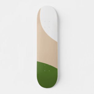 Skateboard Ondas simples - Verde blanco, de arena y pálido