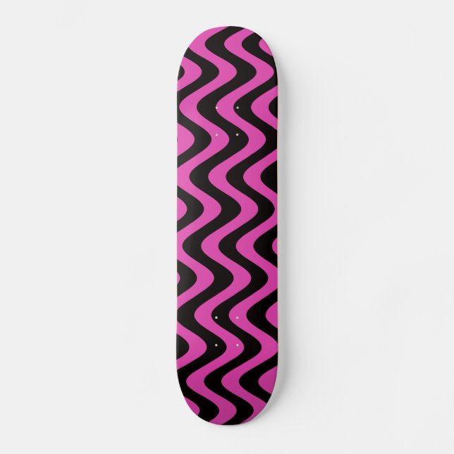 Skateboard Ondas tambaleantes (rosa/negro) (Anverso)