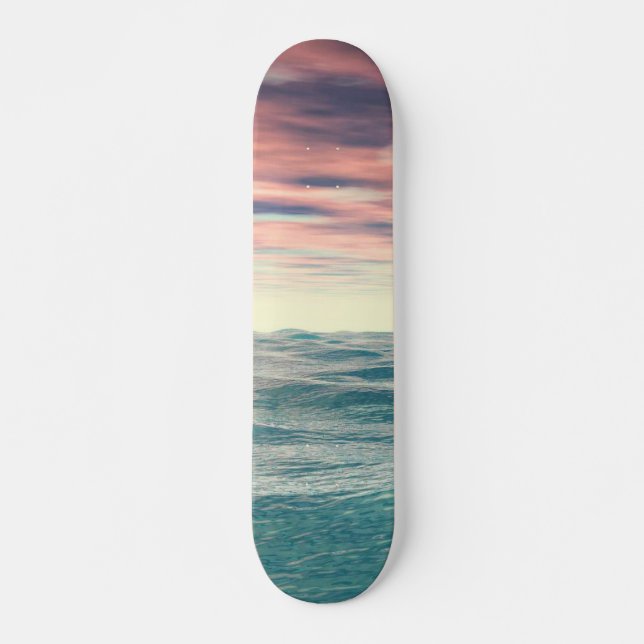 Skateboard Ondas turquesas (Anverso )