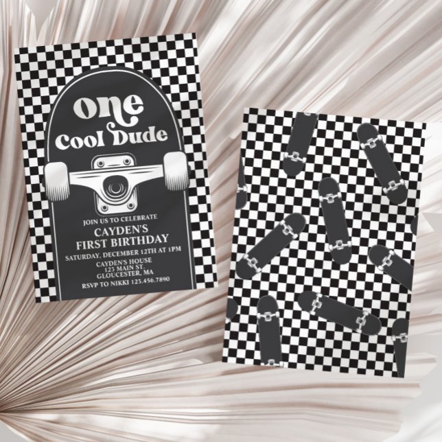 Skateboard One Guay Dude Primer Día Invitación (Subido por el creador)