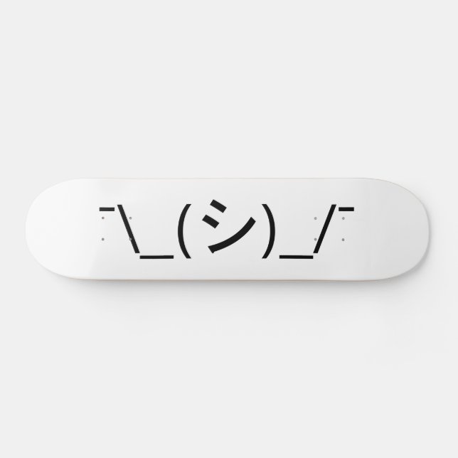 Skateboard Oops Shrug Emoticon ¯\_(シ)_/ Ø Kaomoji japonés (Horz)