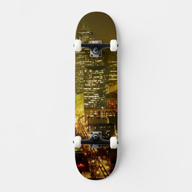 Skateboard Opinión de la ciudad de Seattle (Anverso)