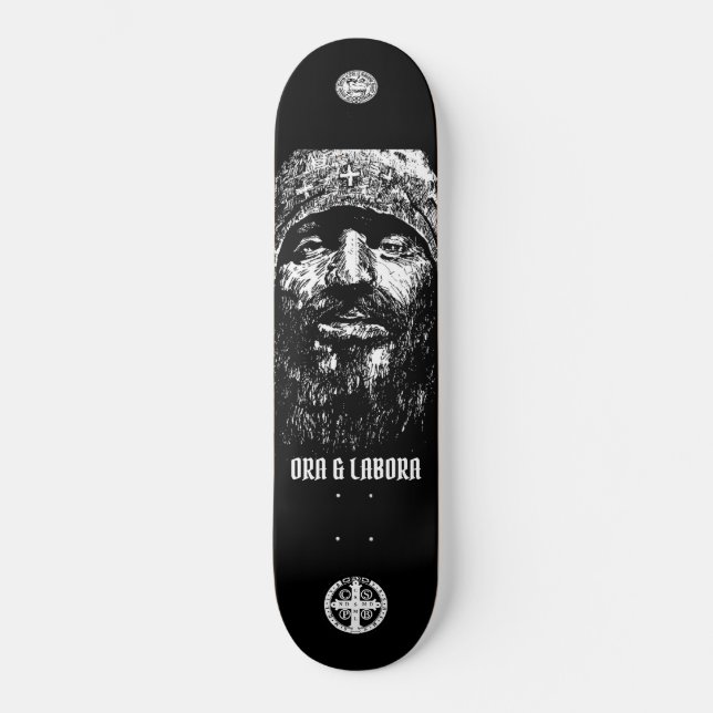Skateboard Ora & Labora - Skateboard, 8 Deck de 1/8" (Anverso)