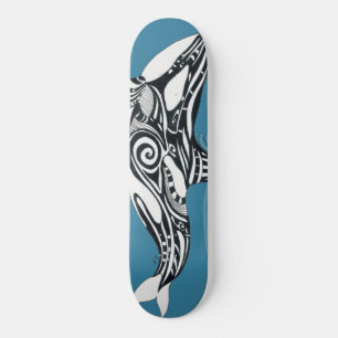 Skateboard Orca Killer Whale Tlingit Indigo Blue ink