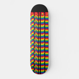Skateboard Orgullo lgbt lgbtq queer gay arcoíris retro negro
