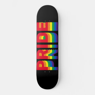 Skateboard Orgullo lgbt lgbtq queer gay arcoíris retro negro
