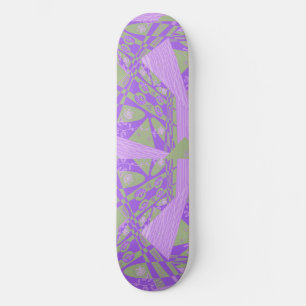 Skateboard Origami Chintz (L) Dusty Green Purple Leggings