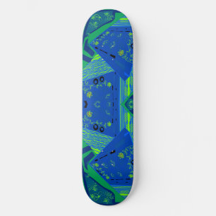 Skateboard Origami Chintz (L) Verde Azul