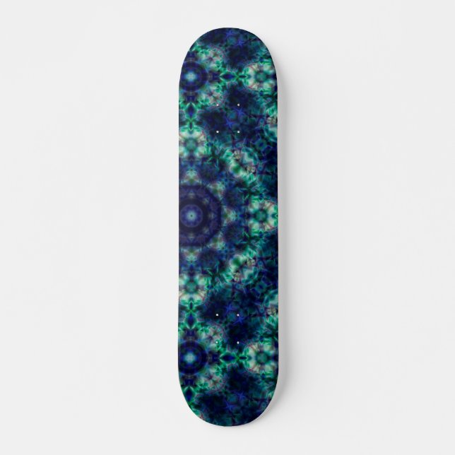 Skateboard Ornamento azul verde (Anverso )