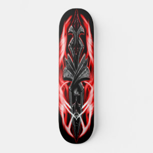 Skateboard Ornamento cráneo rojo