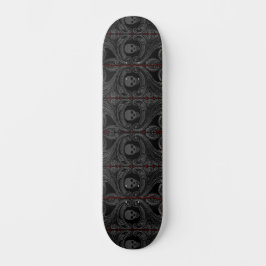 Skateboard Ornamento gris gótico con cráneo
