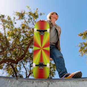 Skateboard Oro Amarillo Arcoíris Rojo