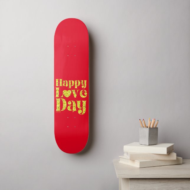 Skateboard Oro del Día del AMOR FELIZ (Arte de la pared)
