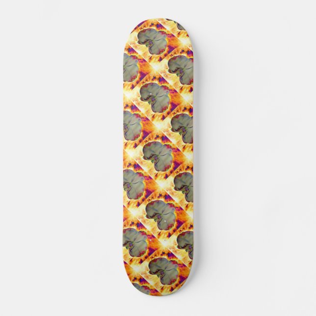Skateboard Orquídea de fuego, acuarela abstracta floral (Anverso)