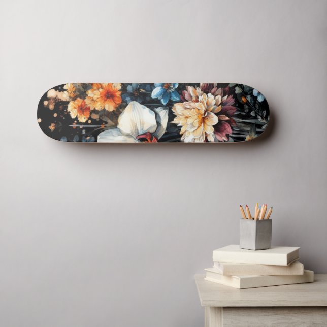 Skateboard orquídea negra (Arte de pared (horz))