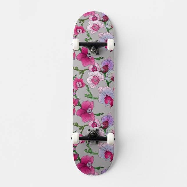 Skateboard Orquídeas rosadas en la floración (Anverso)