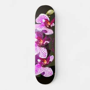 Skateboard Orquídeas rosas - monograma