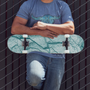 Skateboard Oscuro aspecto de mármol turquesa