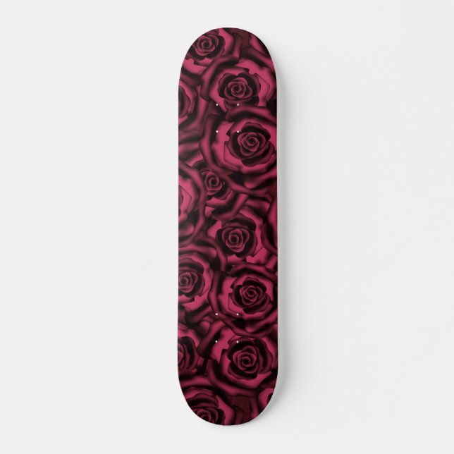 Skateboard Oscuros rosas de Borgoña . (Anverso )