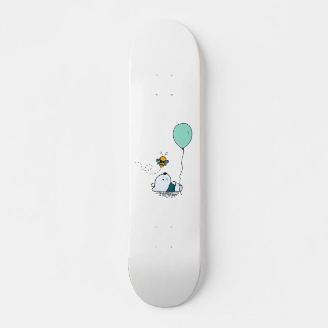 Skateboard Oso de panda dormido con abeja (Anverso )