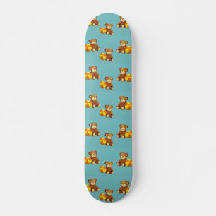 Skateboard Oso de peluche con bola en azul
