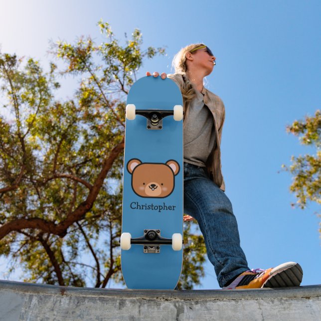 Skateboard Oso de peluche personalizado lindo  (Exterior 1)
