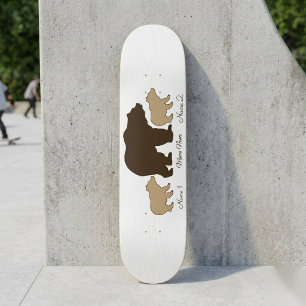 Skateboard Oso Mama Personalizado Con 2 Nombres De Niños Rega