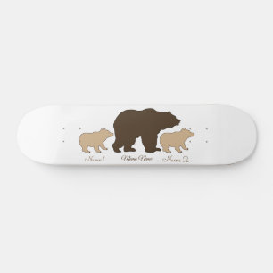 Skateboard Oso Mama Personalizado Con 2 Nombres De Niños Rega