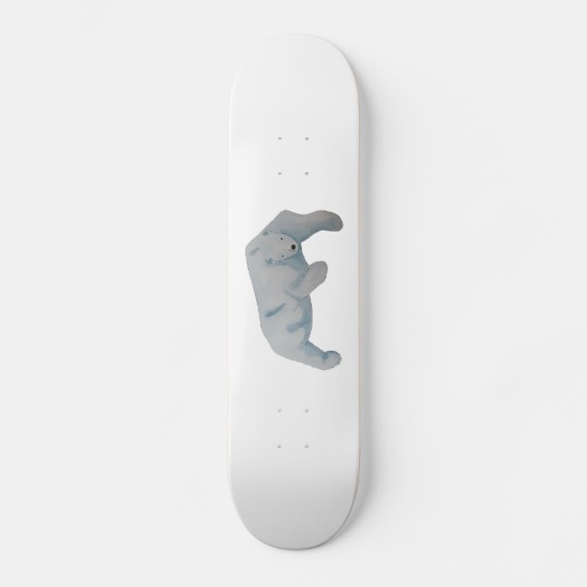 Skateboard Oso polar de mamífero marino acuarela (Anverso)