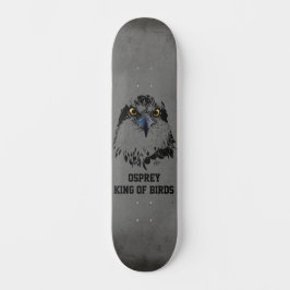 Skateboard Osprey King of Birds Ilustracion Grunge gris oscur