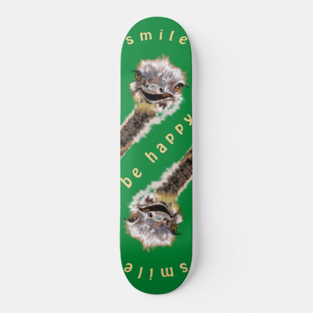 Skateboard Ostrich feliz - Sonrisa (Anverso)