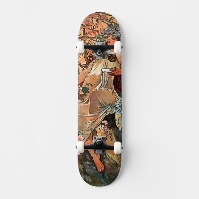 Skateboard Otoño de Alfons Mucha 1896 (Anverso)