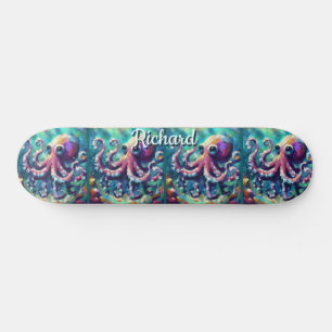 Skateboard Otopus Nautical Beach Coastal Personalizado