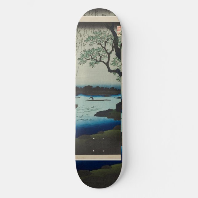 Skateboard Oumaygashi - Vieja escena japonesa del río Edo (Anverso)