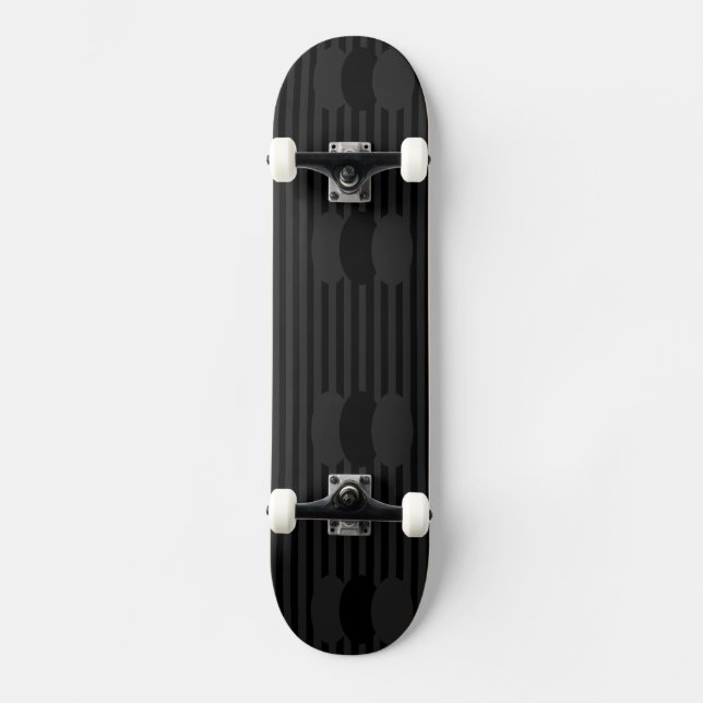 Skateboard Ovalos de terciopelo negro (Anverso)