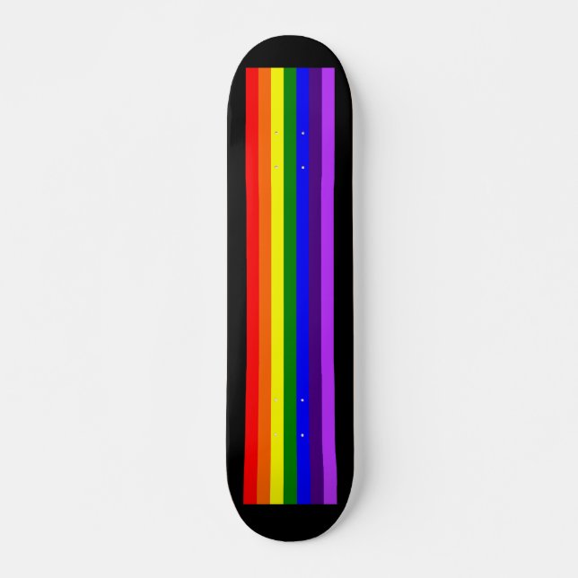 Skateboard Pabellón de patinaje Rainbow LGBTQ+ (negro) (Anverso )
