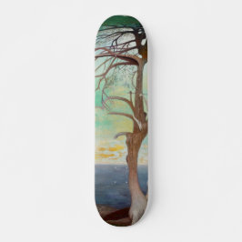 Skateboard Paintaje paisajístico del árbol del cedro solitari
