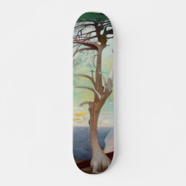 Skateboard Paintaje paisajístico del árbol del cedro solitari